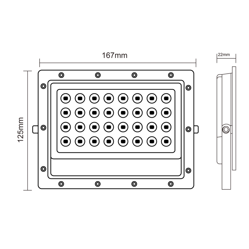 LED Väliprožektor LED/50W/230V 5000K IP65 hall