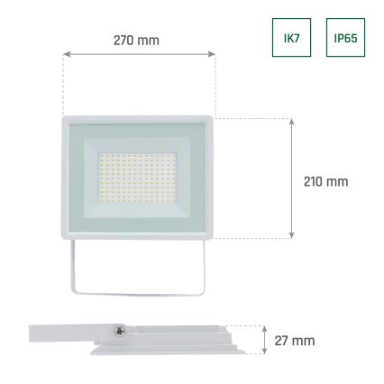 LED Väliprožektor NOCTIS LUX 3 LED/100W/230V 4000K IP65 valge