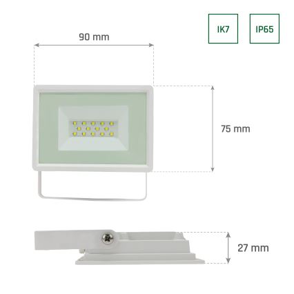 LED Väliprožektor NOCTIS LUX 3 LED/10W/230V 4000K IP65 valge