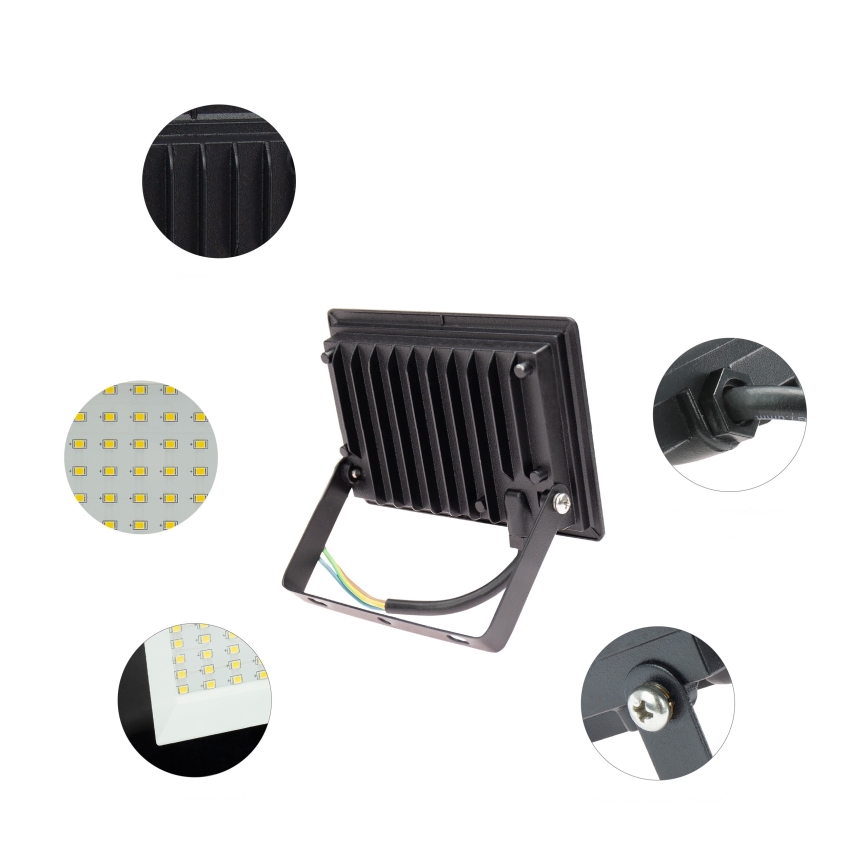 LED Väliprožektor NOCTIS LUX 3 LED/20W/230V 4000K IP65 must