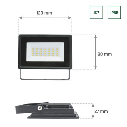 LED Väliprožektor NOCTIS LUX 3 LED/20W/230V 4000K IP65 must