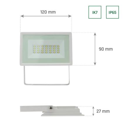 LED Väliprožektor NOCTIS LUX 3 LED/20W/230V 4000K IP65 valge