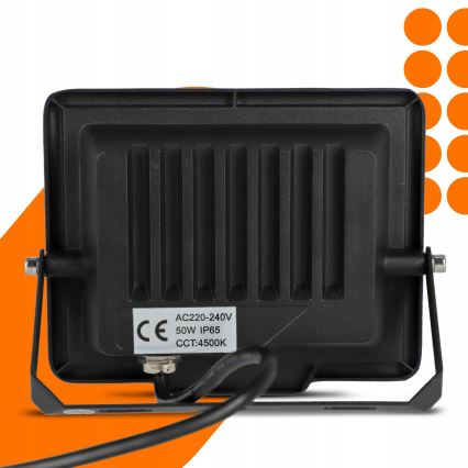 LED välireflektor LED/50W/230V 4500K IP65 must