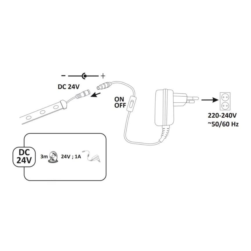 LED Väliriba 3m LED/23W/24V/230V 4000K IP65