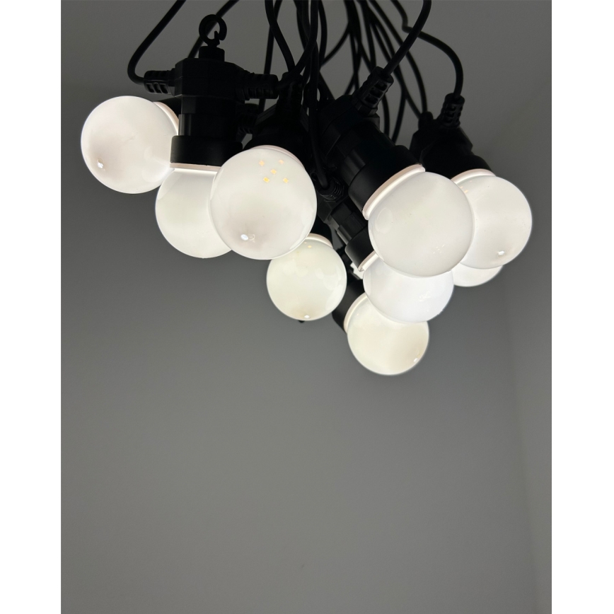 LED väliseks kasutamiseks dekoratiivne valguskett 10xLED/0,36W/230V 4,5 m IP44 must