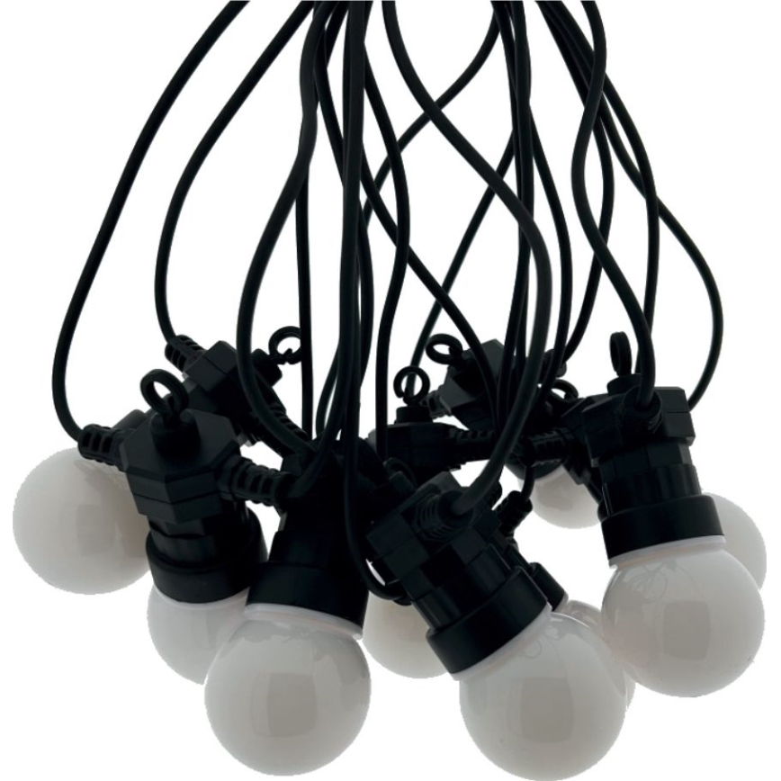LED väliseks kasutamiseks dekoratiivne valguskett 10xLED/0,36W/230V 4,5 m IP44 must