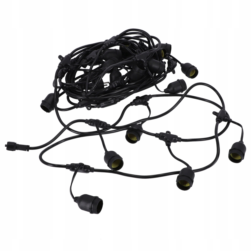 LED väliseks kasutamiseks mõeldud dekoratiivne valgusketi 20xE27/1W/230V 11,44 m IP44 must