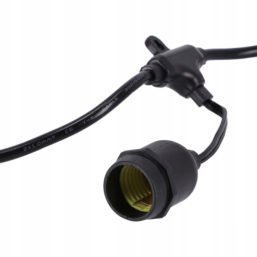 LED väliseks kasutamiseks mõeldud dekoratiivne valgusketi 20xE27/1W/230V 11,44 m IP44 must