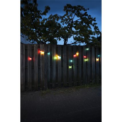 LED välivalokett CONE FILAMENT 20xE10 19m värviline/soe valge IP44, Valmistatud EL-is