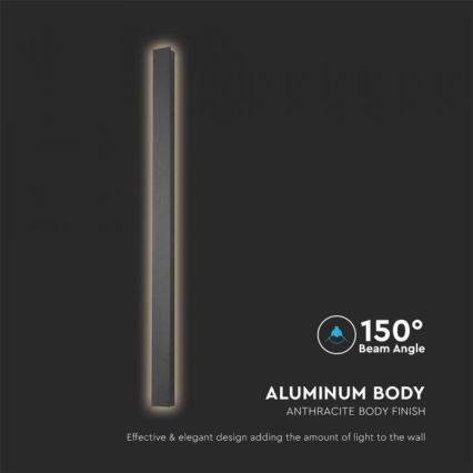 LED-välisseinavalgusti 10W/230V 3000K IP65 51 cm antratsiit