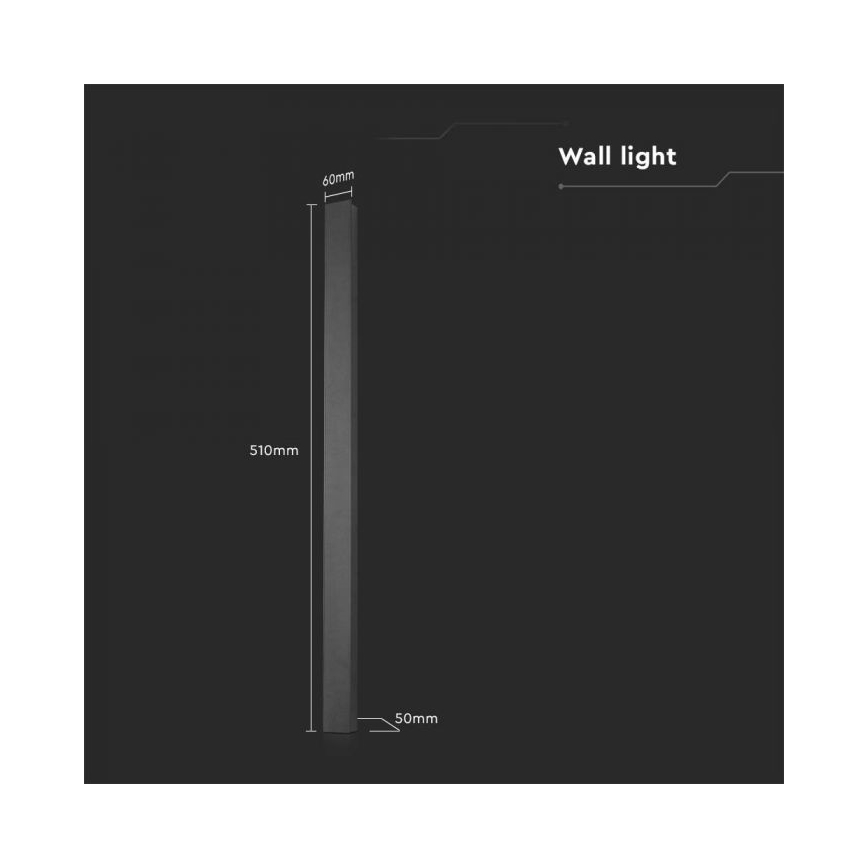 LED-välisseinavalgusti 10W/230V 3000K IP65 51 cm antratsiit