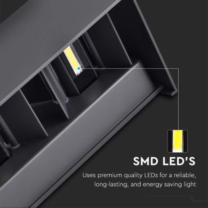 LED-välisseinavalgusti, 24 W, 230 V, 4000 K, IP65, must