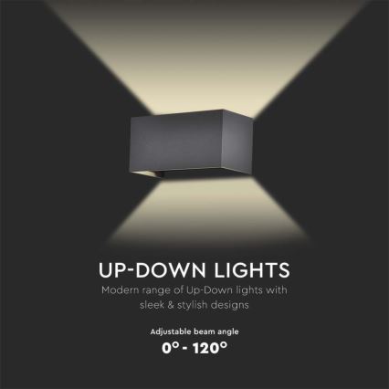 LED-välisseinavalgusti, 24 W, 230 V, 4000 K, IP65, must