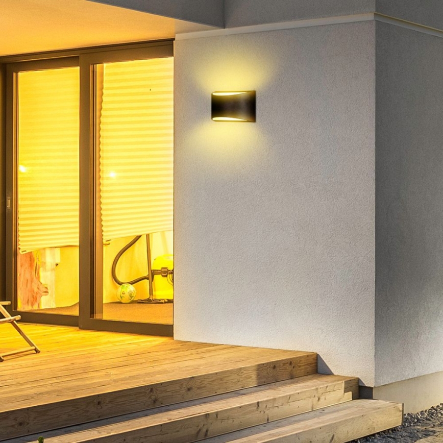 LED-välisseinavalgusti, 9 W, 230 V, 4000 K, IP54, must