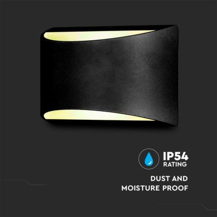LED-välisseinavalgusti, 9 W, 230 V, 4000 K, IP54, must