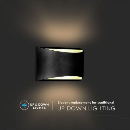 LED-välisseinavalgusti, 9 W, 230 V, 4000 K, IP54, must