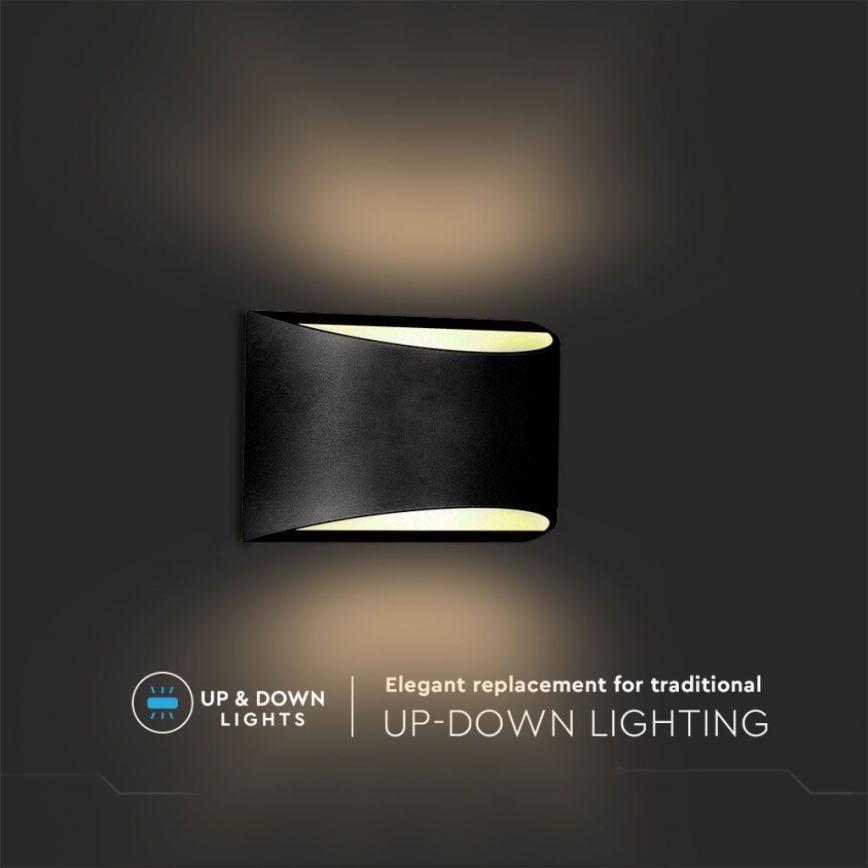LED-välisseinavalgusti, 9 W, 230 V, 4000 K, IP54, must