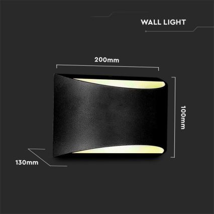 LED-välisseinavalgusti, 9 W, 230 V, 4000 K, IP54, must