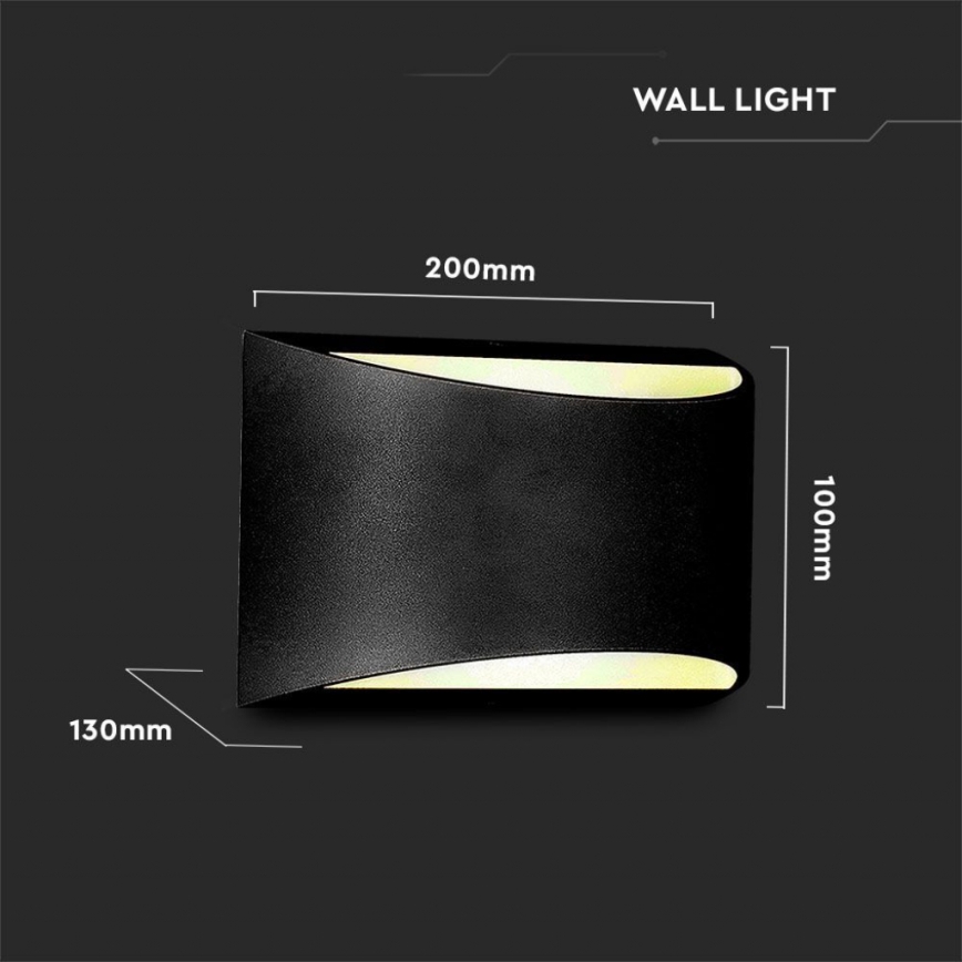 LED-välisseinavalgusti, 9 W, 230 V, 4000 K, IP54, must
