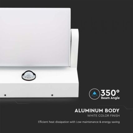 LED-välisseinavalgusti anduriga LED/17W/230V 4000K IP65 valge