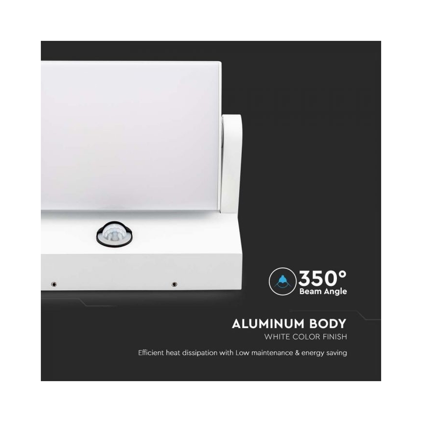 LED-välisseinavalgusti anduriga LED/17W/230V 4000K IP65 valge