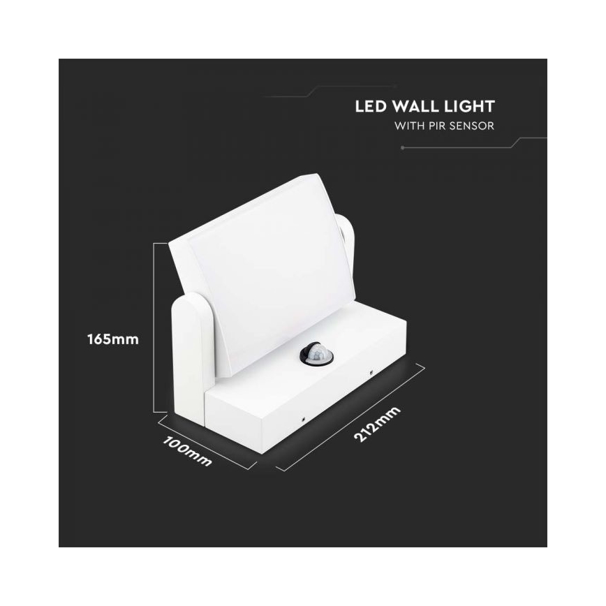 LED-välisseinavalgusti anduriga LED/17W/230V 4000K IP65 valge