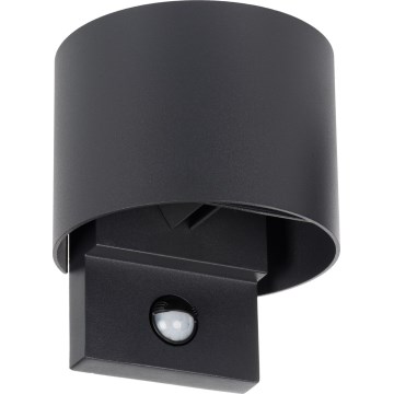 LED välisseinavalgusti anduriga REKA LED/7W/230V IP54 antratsiit ümmargune