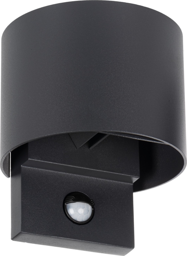 LED välisseinavalgusti anduriga REKA LED/7W/230V IP54 antratsiit ümmargune