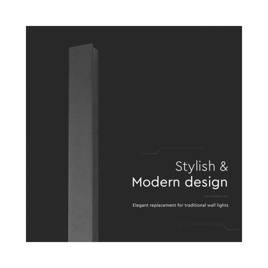 LED välisseinavalgusti LED/10W/230V 4000K IP65 51 cm antratsiit