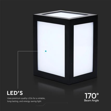 LED välisseinavalgusti LED/12W/230V 3000K IP65 must