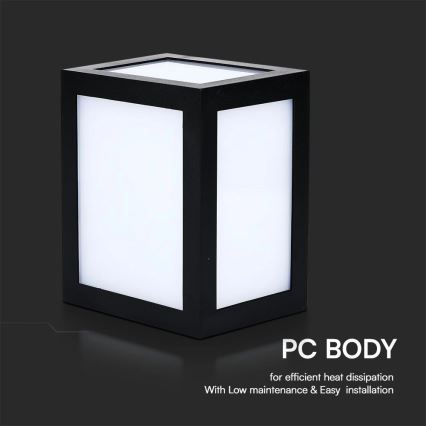 LED välisseinavalgusti LED/12W/230V 3000K IP65 must