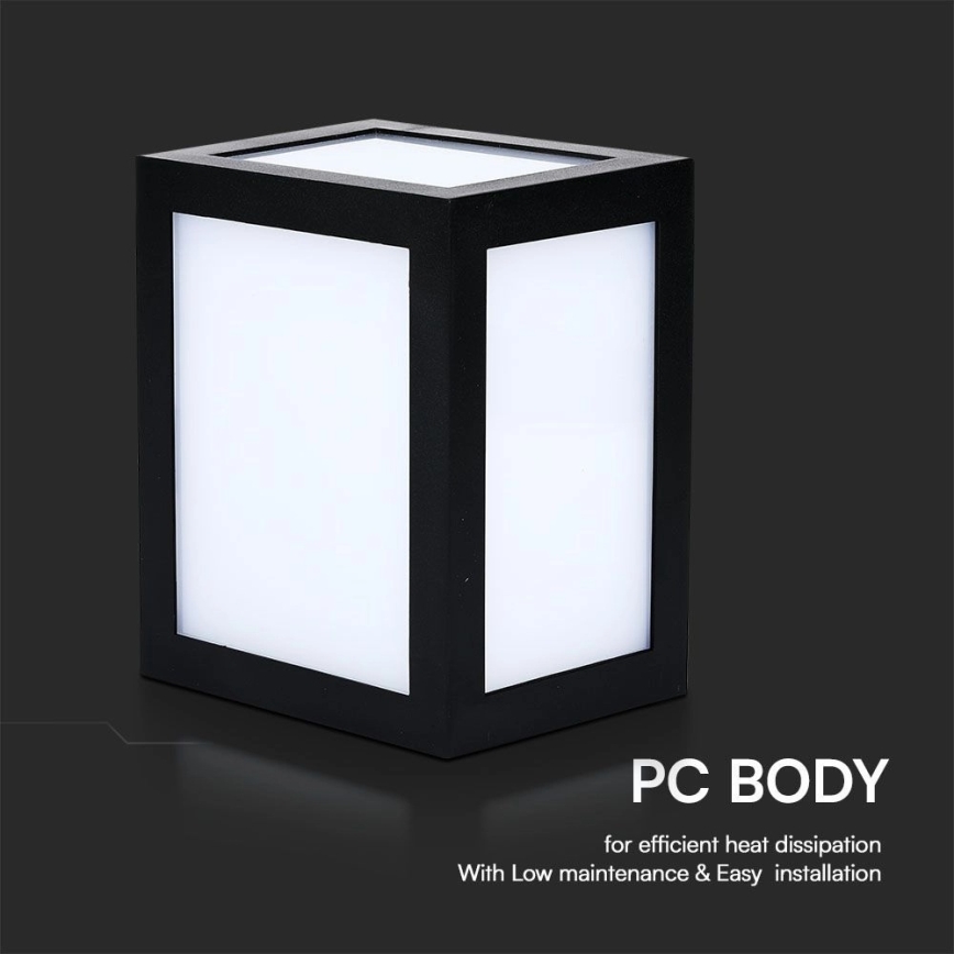 LED välisseinavalgusti LED/12W/230V 3000K IP65 must