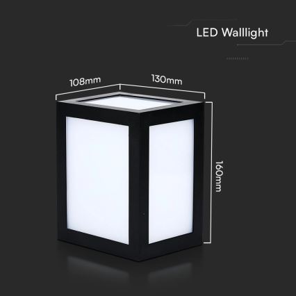 LED välisseinavalgusti LED/12W/230V 3000K IP65 must