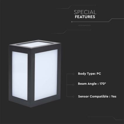 LED välisseinavalgusti LED/12W/230V 4000K IP65 must