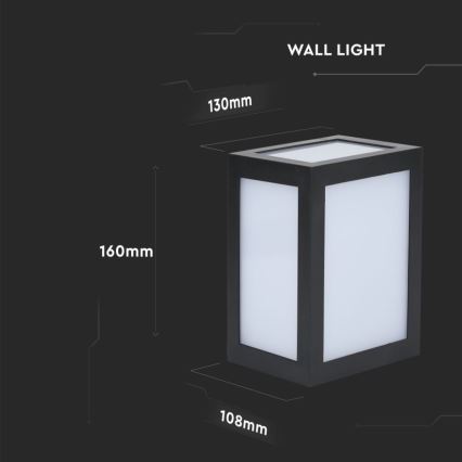 LED välisseinavalgusti LED/12W/230V 4000K IP65 must