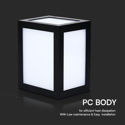 LED välisseinavalgusti LED/12W/230V 6400K IP65 must