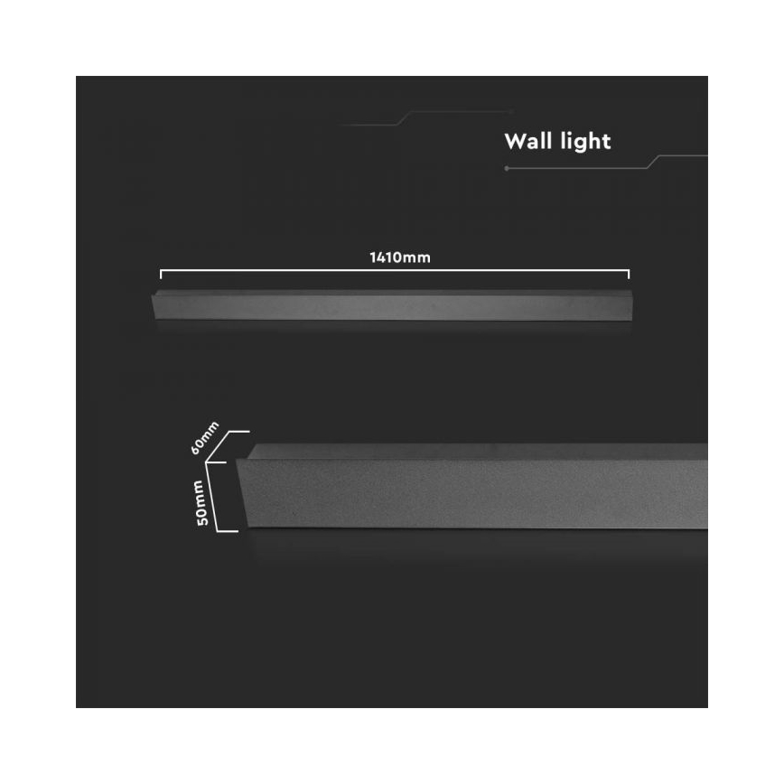 LED välisseinavalgusti LED/23W/230V 3000K IP65 141 cm must