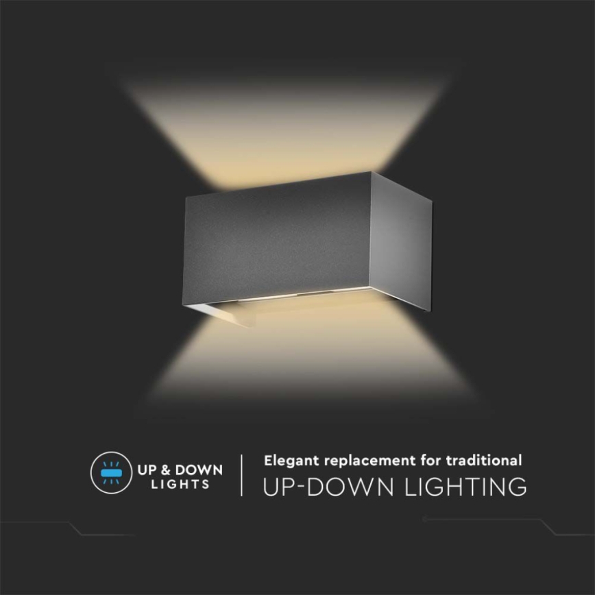 LED välisseinavalgusti LED/24W/230V 3000K IP65 antratsiit
