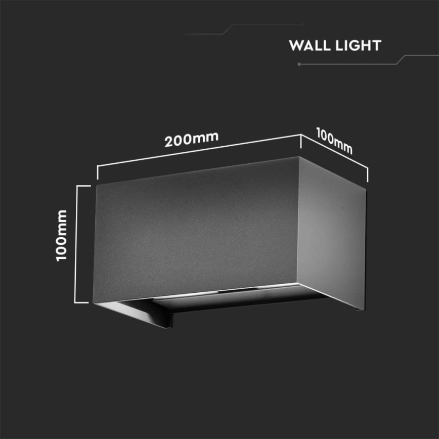 LED välisseinavalgusti LED/24W/230V 3000K IP65 antratsiit