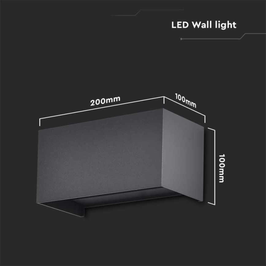 LED välisseinavalgusti LED/24W/230V 3000K IP65 must