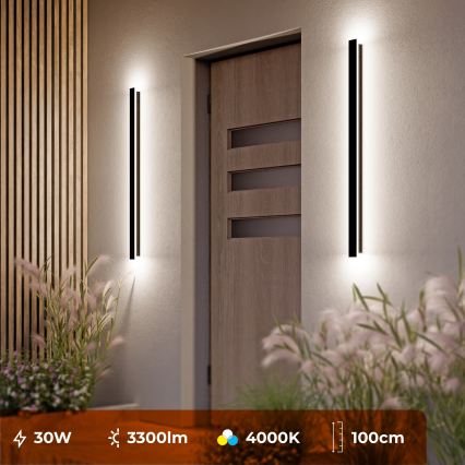 LED Välisseinavalgusti LED/30W/230V 100 cm IP65 must