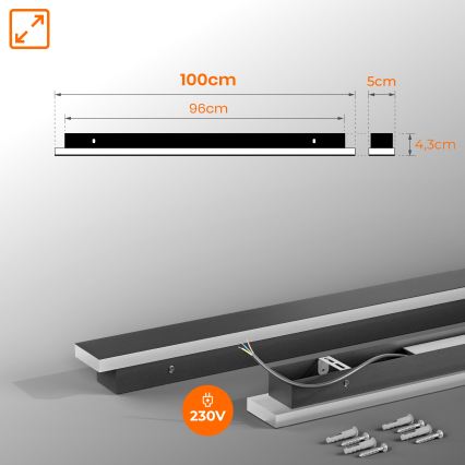 LED Välisseinavalgusti LED/30W/230V 100 cm IP65 must