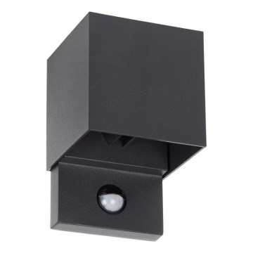 LED-välisseinavalgusti liikumis- ja hämarussensoriga REKA LED/7W/230V IP54, antratsiitne, kandiline