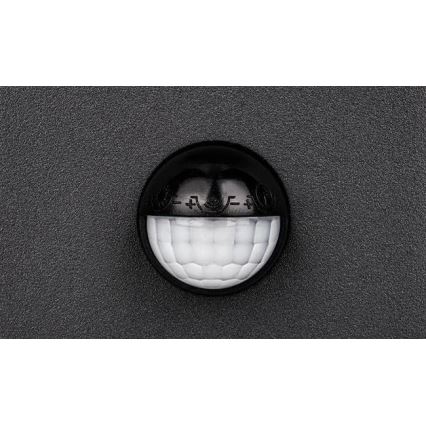 LED välisseinavalgusti liikumisanduriga HESTIO LED/9W/230V 4000K IP44 must