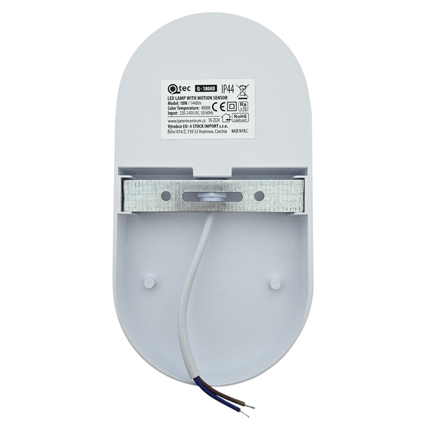 LED välisseinavalgusti liikumisanduriga LED/18W/230V IP44 antratsiit