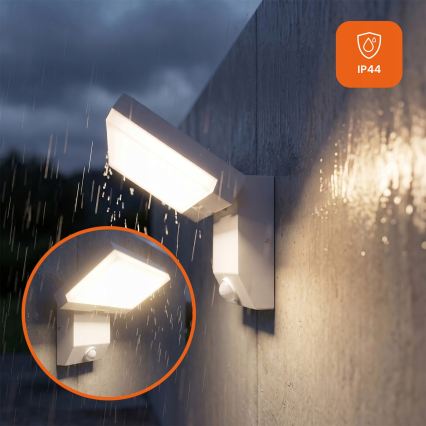 LED välisseinavalgusti liikumisanduriga LED/18W/230V IP44 valge