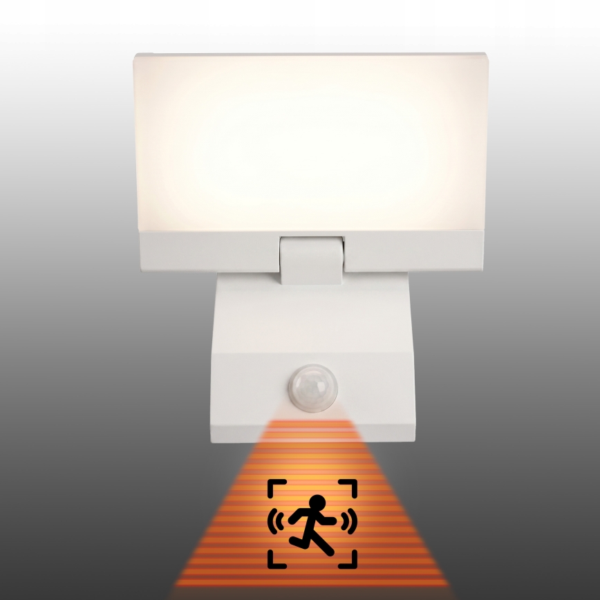 LED välisseinavalgusti liikumisanduriga LED/18W/230V IP44 valge