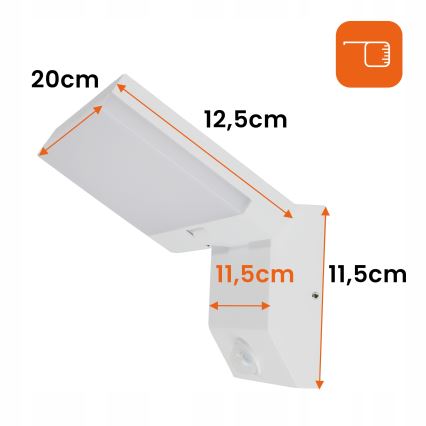 LED välisseinavalgusti liikumisanduriga LED/18W/230V IP44 valge
