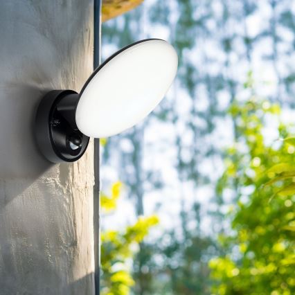 LED välisseinavalgusti liikumis- ja hämarusanduriga OLAF LED/10W/230V IP44 must