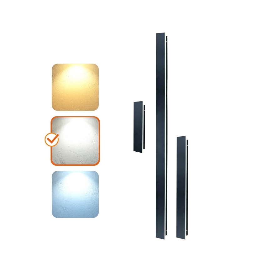 LED välisseinavalgusti MIRANA LED/12W/230V 4000K IP44 60 cm must